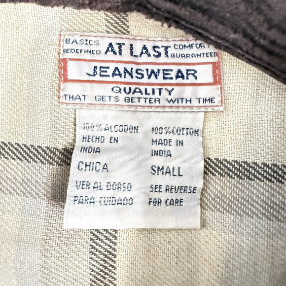 Deadstock Womens At Last Jeanswear Tan Plaid Cropped Pearl‎ Snap Jacket Small - Picture 9 of 10